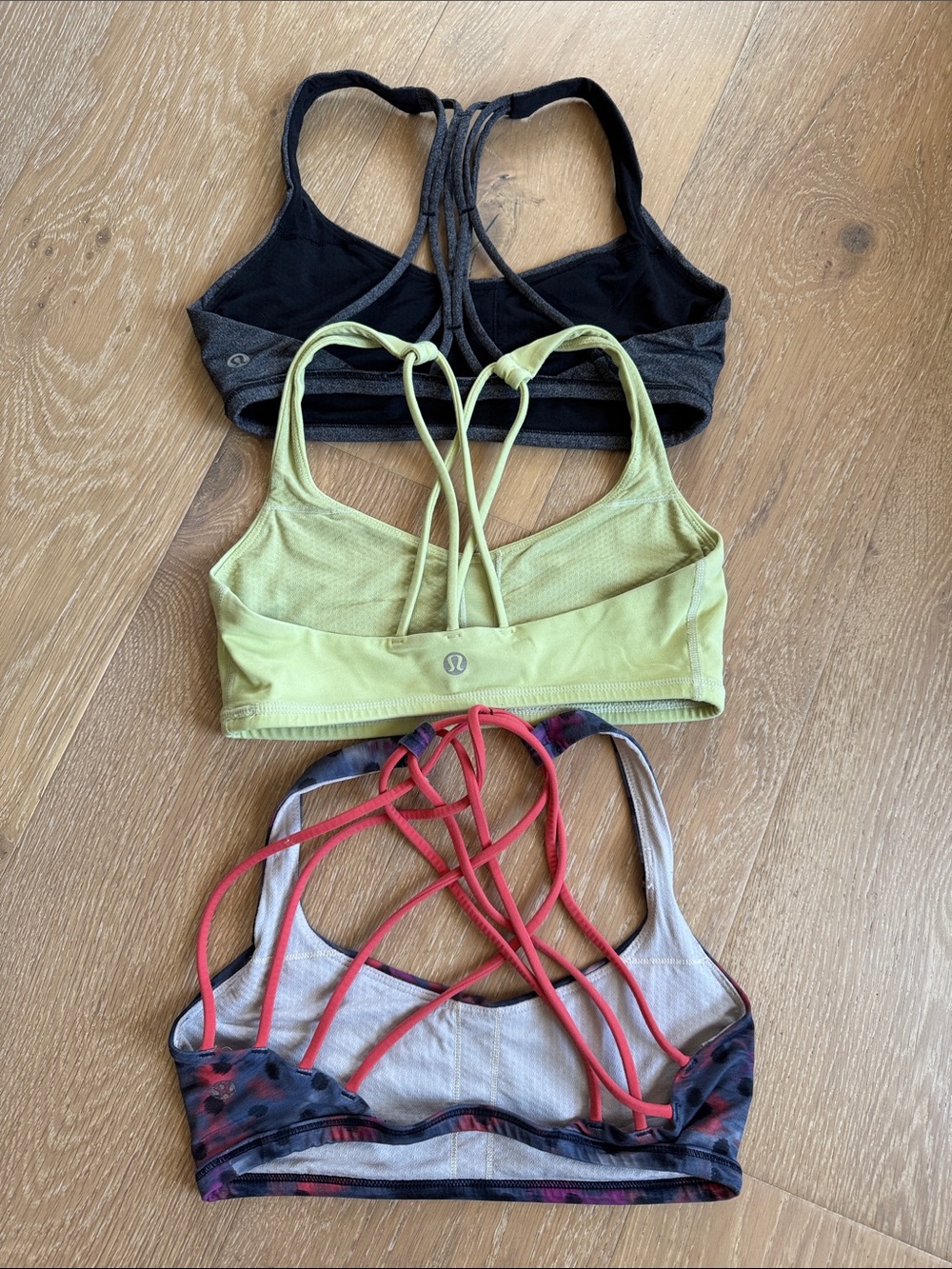 3 pc Lululemon Strappy sports bra bundle Sz 4